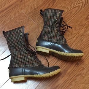 L.L.Bean Signature Wool Bean Boots Women 6 7 Plaid
